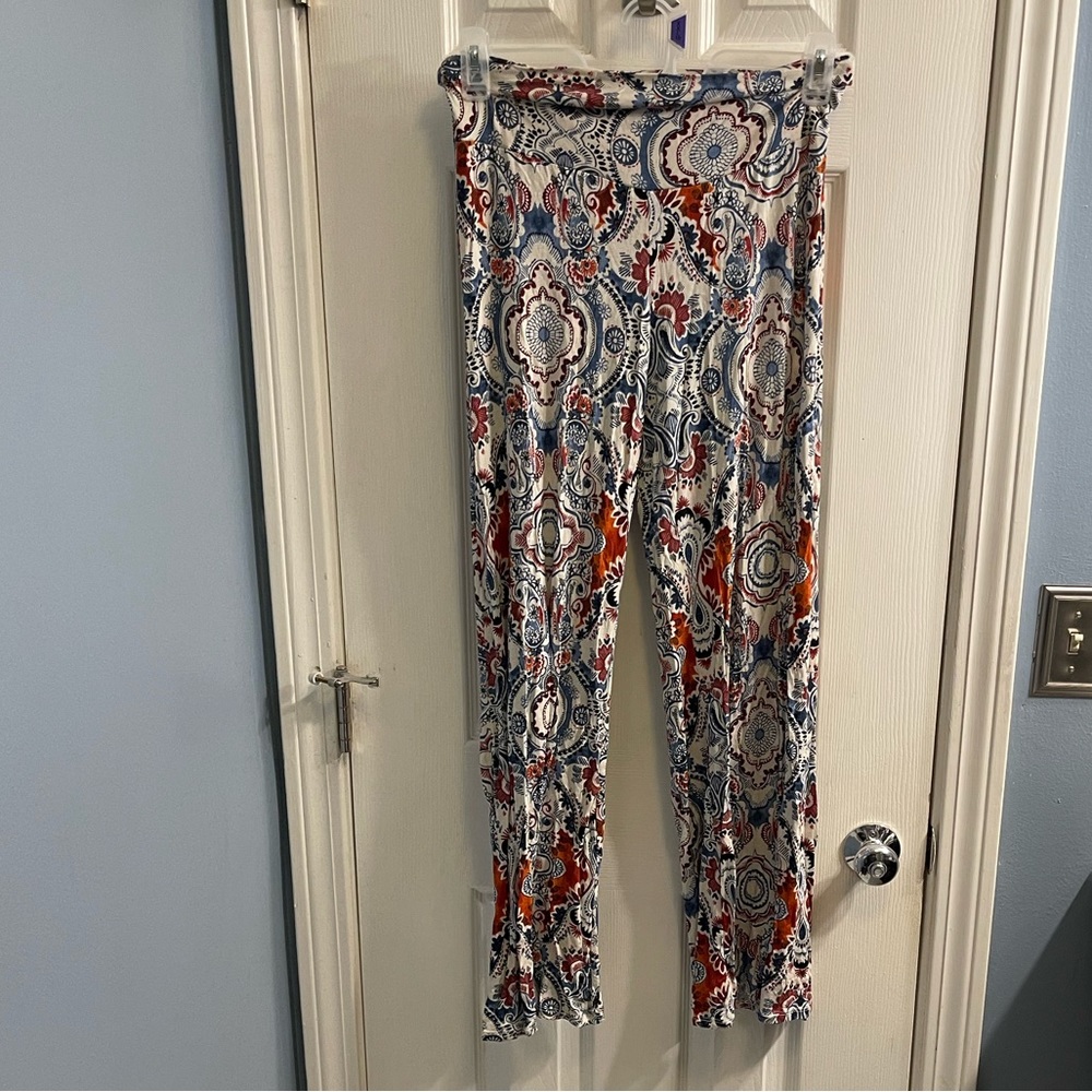 Patterned Fold Over Pants
